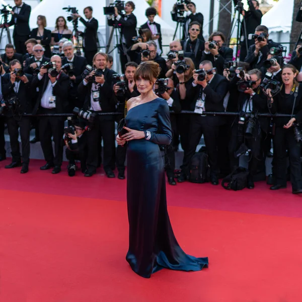 Cannes Frankrike Maj 2019 Carla Bruni Deltar Visningen Les Miserables — Stockfoto