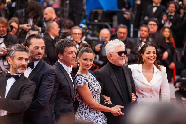 Cannes Francia Mayo 2019 Leonardo Sbaraglia Asier Etxeandia Antonio Banderas — Foto de Stock