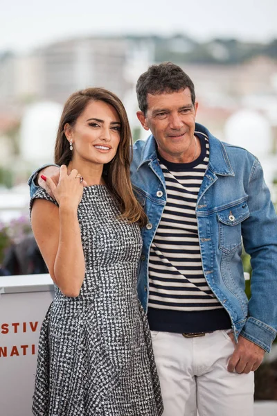 Cannes France May 2019 Penelope Cruz Antonio Banderas Attend Photocall — Stock Photo, Image