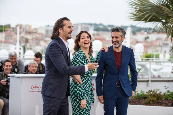 Cannes Fransa Mayıs 2019 Asier Etxeandia Nora Navas Leonardo Sbaraglia — Stok fotoğraf