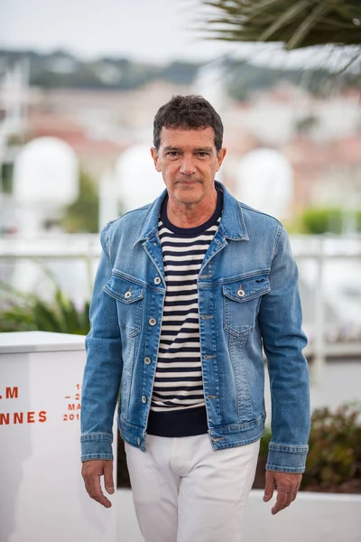 Cannes Franciaország Május 2019 Antonio Banderas Részt Vesz Fényképes Hívás — Stock Fotó