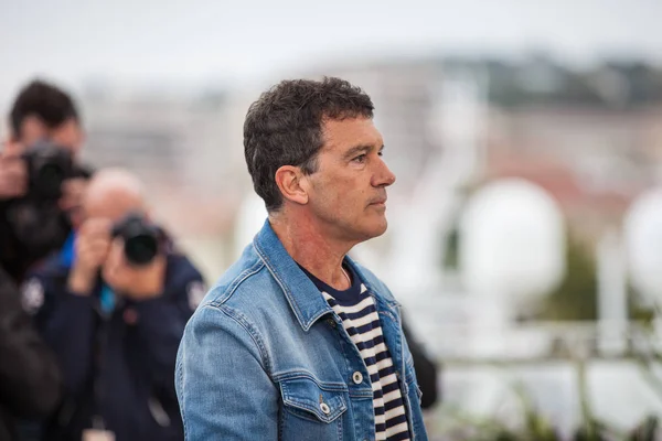 Канни Франція Травня 2019 Антоніо Бандерас Відвідує Фотовсе Біль Слава — стокове фото