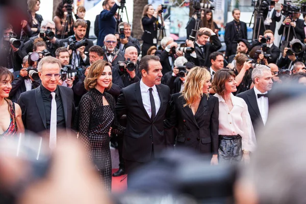 Cannes France May 2019 Jean Dujardin Elsa Zilberstein Gerard Darmon — Stock Photo, Image