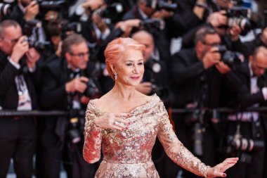 Cannes, Fransa - 18 Mayıs 2019: Dame Helen Mirren 72.