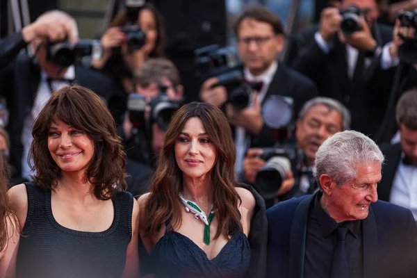 Cannes Fransa Mayıs 2019 Claude Lelouch Monica Bellucci Marianne Denicourt — Stok fotoğraf