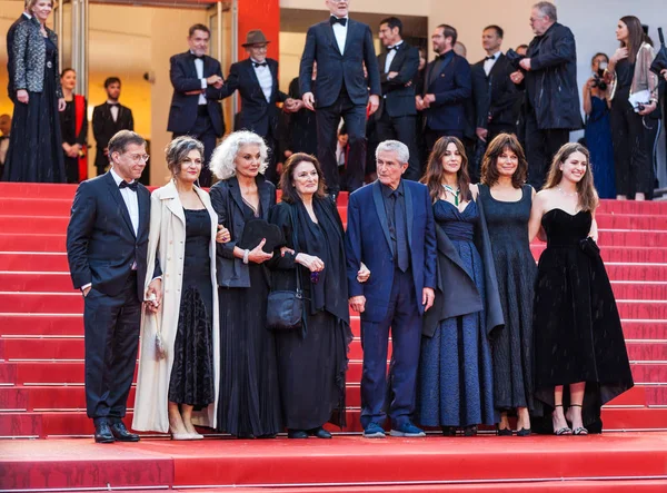 Cannes Francja Maja 2019 Antoine Sire Anouk Aimee Claude Lelouch — Zdjęcie stockowe