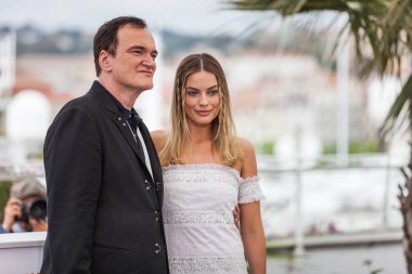 Cannes, Fransa - 22 Mayıs 2019: Quentin Tarantino ve Margot Robbie 72.