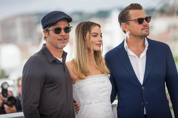 Cannes Francia Mayo 2019 Brad Pitt Margot Robbie Leonardo Dicaprio — Foto de Stock
