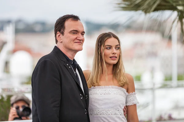 Cannes Frankrijk Mei 2019 Quentin Tarantino Margot Robbie Wonen Photocall — Stockfoto