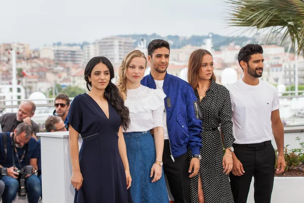 Cannes Fransa Mayıs 2019 Hafsia Herzi Salim Kechiouche Lou Luttiau — Stok fotoğraf