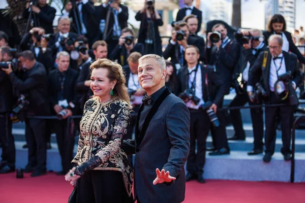 Cannes Fransa Mayıs 2019 Caroline Scheufele Christoph Waltz — Stok fotoğraf