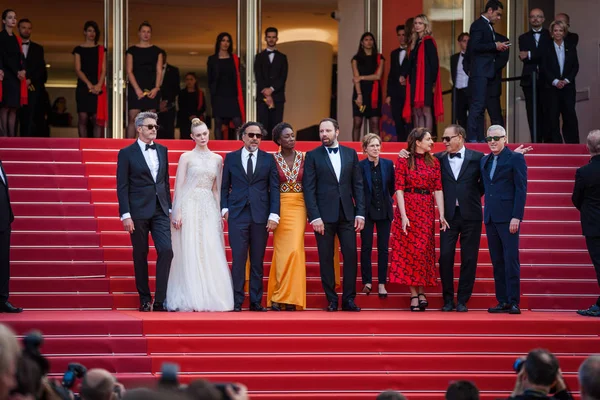 Cannes Fransa Mayıs 2019 Pawel Pawlikowski Elle Fanning Alejandro Gonzalez — Stok fotoğraf