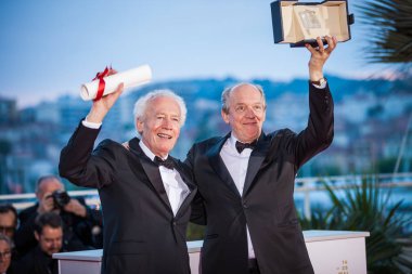 Cannes, Fransa - 25 Mayıs 2019: Jean-Pierre Dardenne ve Luc Dardenne, 