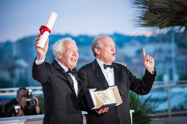 Cannes Frankrijk Mei 2019 Jean Pierre Dardenne Luc Dardenne Winnaars — Stockfoto