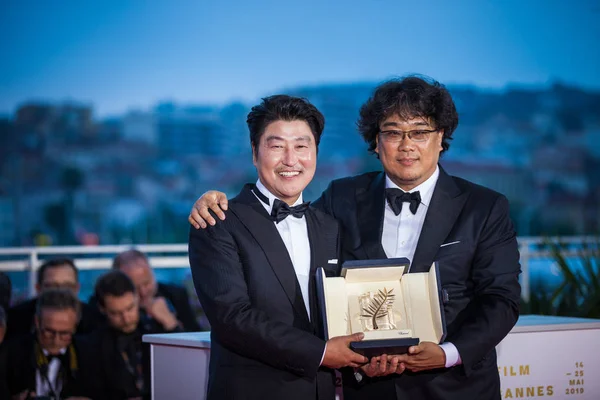 Cannes Francia Maggio 2019 Regista Bong Joon Con Kang Song — Foto Stock