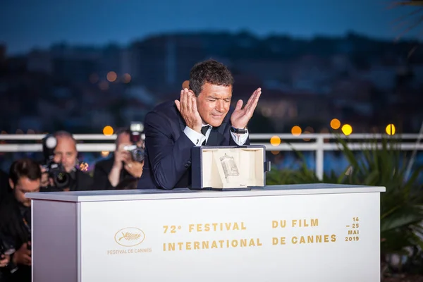 Cannes Fransa Mayıs 2019 Spanyol Aktör Antonio Banderas Cannes Film — Stok fotoğraf