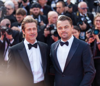 Cannes, Fransa - 21 Mayıs 2019: Leonardo Dicaprio ve Brad Pitt 72.