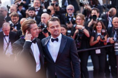 Cannes, Fransa - 21 Mayıs 2019: Leonardo Dicaprio ve Brad Pitt 72.