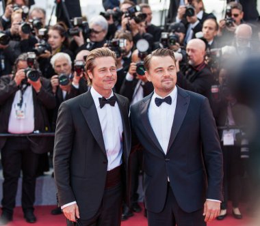 Cannes, Fransa - 21 Mayıs 2019: Leonardo Dicaprio ve Brad Pitt 72.