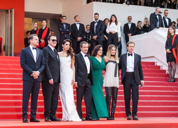 Cannes Francja Maja 2019 Leonardo Dicaprio Margot Robbie Daniela Tarantino — Zdjęcie stockowe