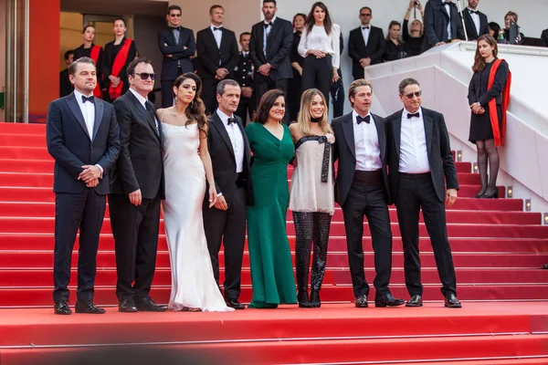 Cannes Francja Maja 2019 Leonardo Dicaprio Margot Robbie Daniela Tarantino — Zdjęcie stockowe