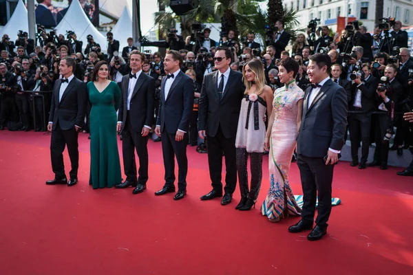 Cannes Francja Maja 2019 Brad Pitt Leonardo Dicaprio Quentin Tarantino — Zdjęcie stockowe