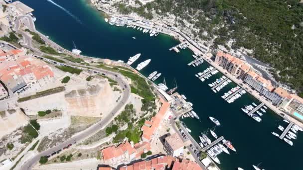 Uitzicht Vanaf Drone Van Het Fort Kliffen Van Bonifacio — Stockvideo