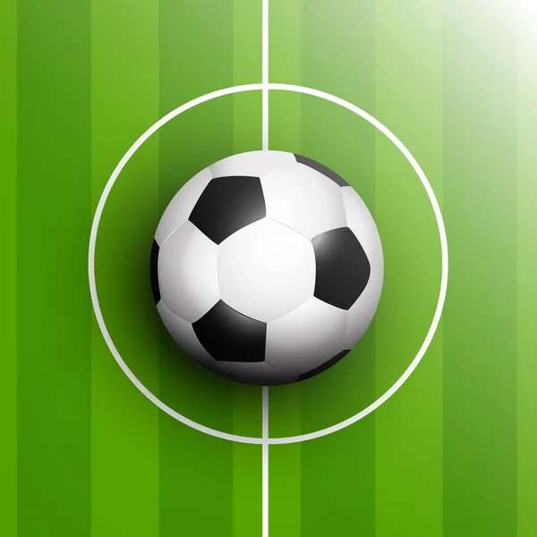 Fotbal Nebo Fotbal Míč Středu Hřiště — Stockový vektor