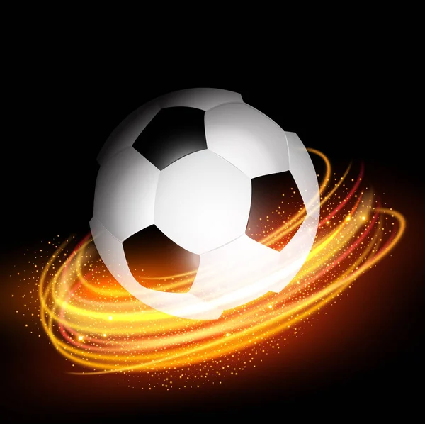 Football Soccer Ball Glowing Lines Background — Stock Vector