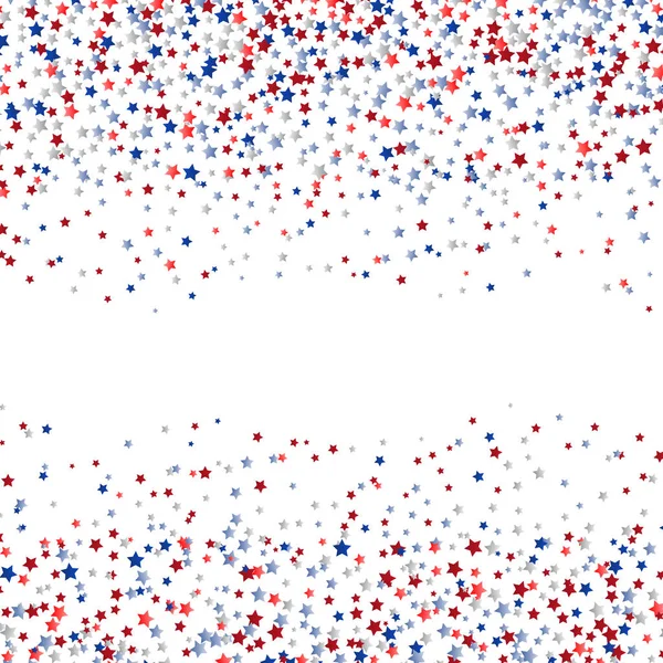 Confettis Forme Étoile Rouge Blanc Bleu — Image vectorielle