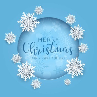 Noel backgorund 3d stil kar taneleri ve dekoratif metin