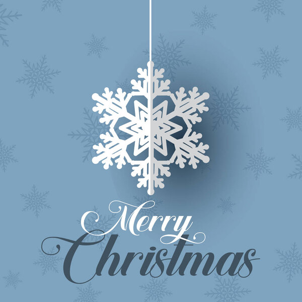 Christmas background with hanging snowflake