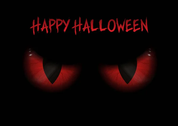 Halloween Háttér Piros Gonosz Szemmel — Stock Vector