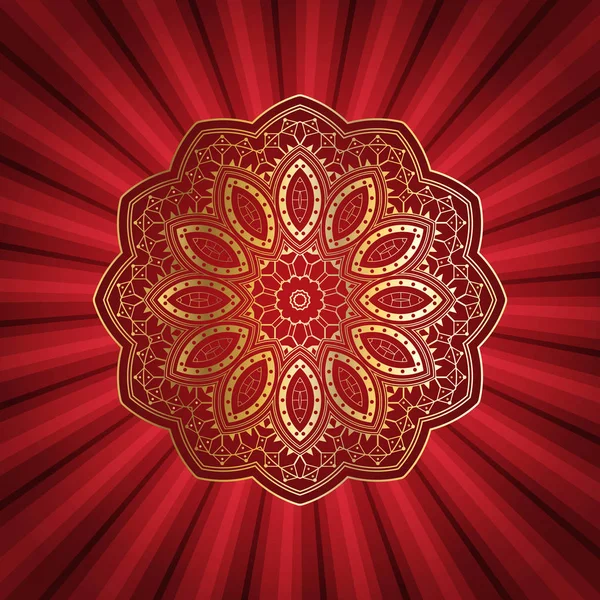 Design Mandala Décoratif Sur Fond Explosion Étoiles — Image vectorielle