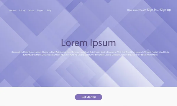 Abstracte Website Bestemmingspagina Met Een Geometrisch Ontwerp — Stockvector