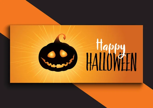 Diseño Banner Halloween Con Linda Calabaza — Vector de stock