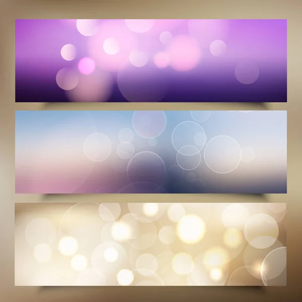 Collection Bannières Noël Avec Design Lumières Bokeh — Image vectorielle