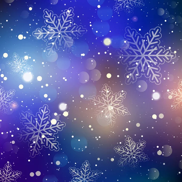 Kar Taneleri Dizaynlı Noel Arkaplanı — Stok Vektör