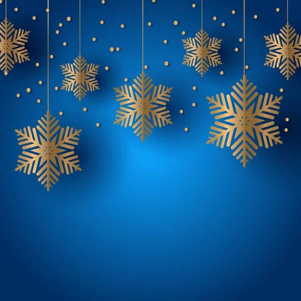 Fond Noël Avec Pendaison Flocons Neige Design — Image vectorielle