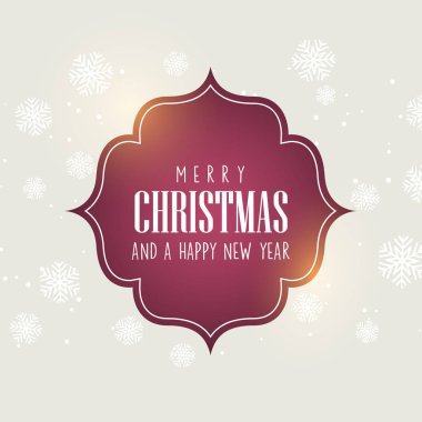 Kar tanesi tasarım ve dekoratif metin Noel arka plan