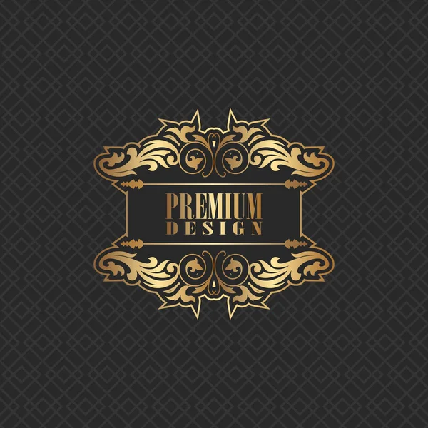 ゴールドとブラックのプレミアム ロゴがエレガントな背景デザイン — ストックベクタ