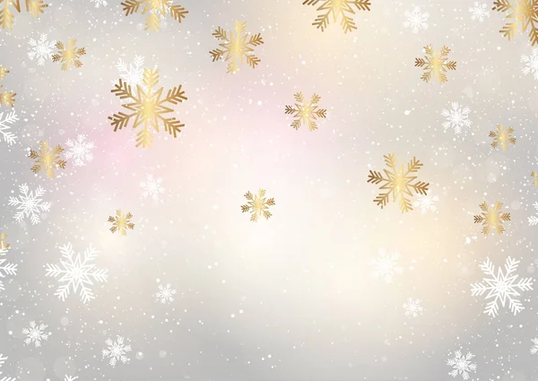 Weihnachten Hintergrund Von Schneeflocken Und Sternen — Stockvektor