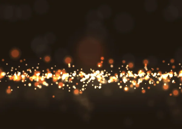 Işıltılı Altın Bokeh Işıkları Ile Şenlikli Arka Plan — Stok Vektör