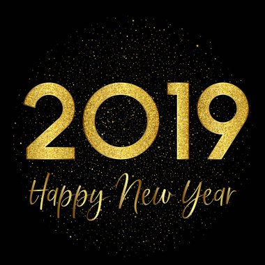 Mutlu yeni yıl arka plan ile altın simli tasarım