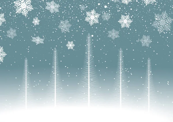 Árboles Navidad Sobre Fondo Copo Nieve — Vector de stock