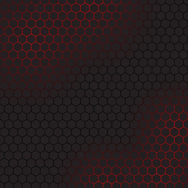 抽象背景与六角形设计与红色高光 — 图库矢量图片