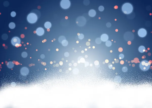 Kerstmis Achtergrond Met Sneeuw Bokeh Licht Ontwerp — Stockvector
