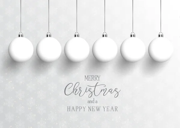 圣诞节和新年快乐背景与挂的小球 — 图库矢量图片