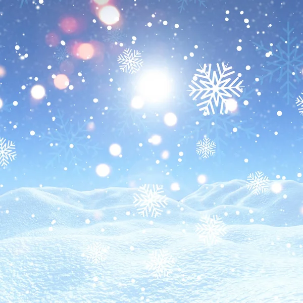 Kerstmis Achtergrond Met Sneeuwvlokken Sneeuwvlokken — Stockfoto