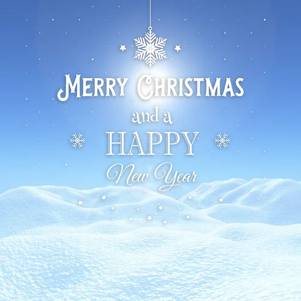 Render Christmas Background Snowy Landscape Decorative Text — Stock Photo, Image